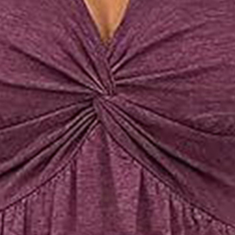 Womens Casual Summer Twist Front V Neck Short Sleeve Mini Dress