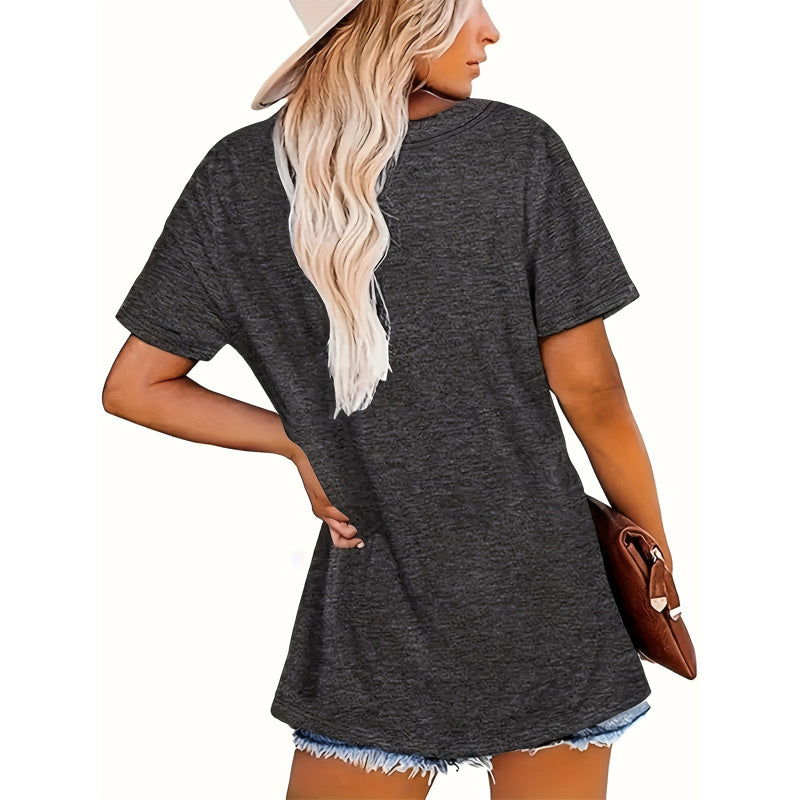 Women's Rock Floral Wing Print Short Sleeve T-Shirt Edgy Casual Summer Top